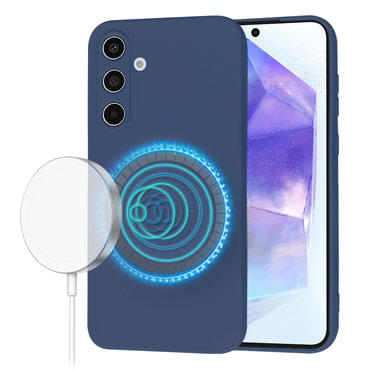 Silikonski ovitek Techsuit SoftFlex MagSafe za Samsung Galaxy A55 - moder