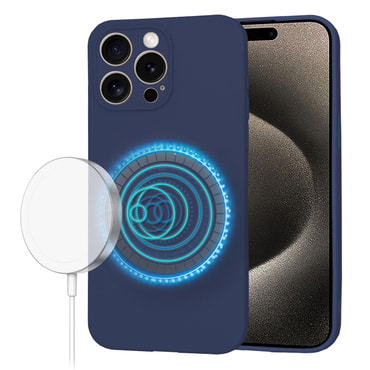 Silikonski ovitek Techsuit SoftFlex MagSafe za iPhone 15 Pro Max - moder