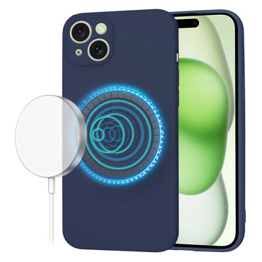 Silikonski ovitek Techsuit SoftFlex MagSafe za iPhone 15 Plus - moder