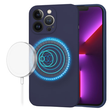 Silikonski ovitek Techsuit SoftFlex MagSafe za iPhone 13 Pro - moder