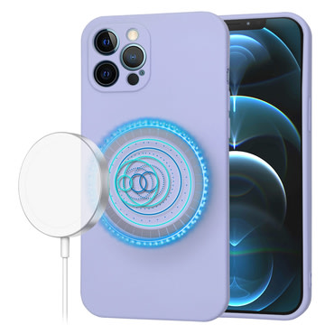 Silikonski ovitek Techsuit SoftFlex MagSafe za iPhone 12 Pro Max - vijoličen