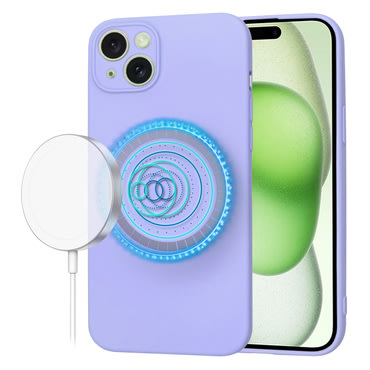 Silikonski ovitek Techsuit SoftFlex MagSafe za iPhone 15 Plus - vijoličen