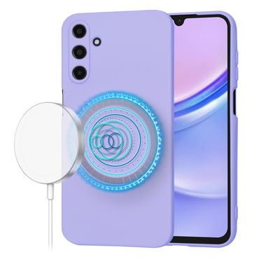 Silikonski ovitek Techsuit SoftFlex MagSafe za Samsung Galaxy A15 - vijoličen