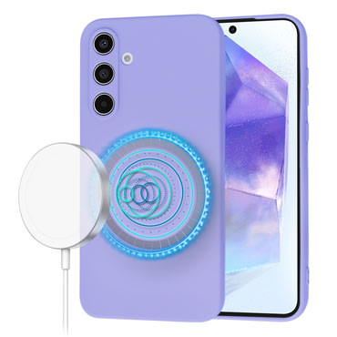 Silikonski ovitek Techsuit SoftFlex MagSafe za Samsung Galaxy A55 - vijoličen