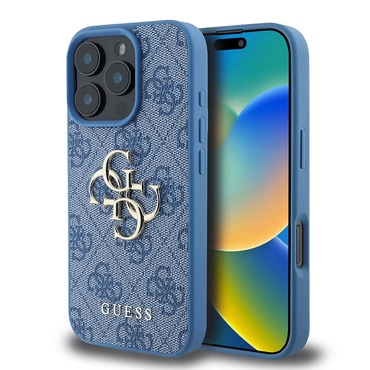 Originalen trden TPU ovitek Guess "4G Big Metal Logo" za iPhone 16 Pro - blue