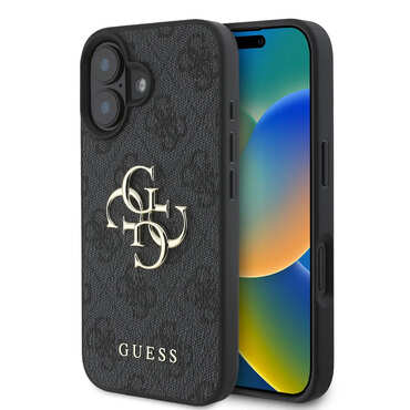 Originalen trden TPU ovitek Guess "4G Big Metal Logo" za iPhone 16 - black