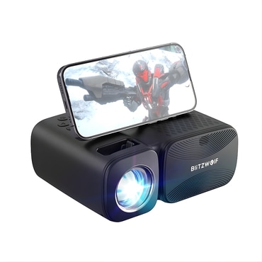 Mini projektor BlitzWolf BW-V3 s 1080p projekcijo, 250 ANSI lumnov in Wi-Fi/BT povezavo - črn