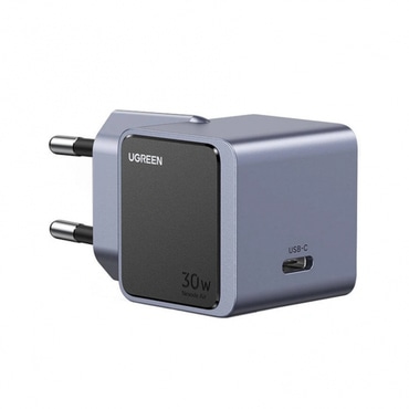 Stenski polnilec Ugreen X503 Nexode Air 30W z USB-C PD hitrim polnjenjem, GaN tehnologijo - siv