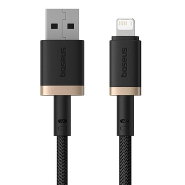 USB v lightning polnilni in podatkovni kabel Baseus Dura Series – 2.4A, 480Mbps - 1 m - zlat/črn