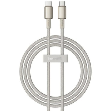Pleten polnilni in podatkovni 100W USB-C v USB-C kabel Baseus "Tungsten Gold" - 1m - gold