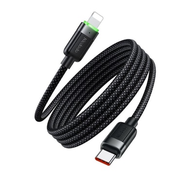 Pleten polnilni in podatkovni kabel 36W USB-C v Lightning McDodo "CA-2010" z magnetnim navijanjem - 1.2m - črn