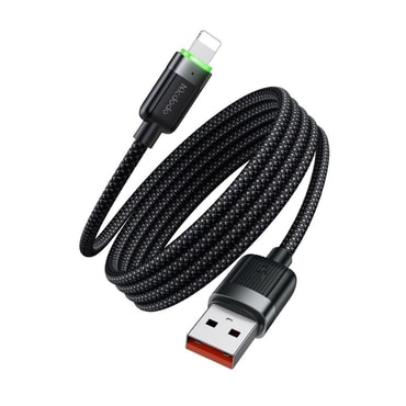 Pleten polnilni in podatkovni kabel 3A USB-A v Lightning McDodo "CA-6000" z magnetnim navijanjem - 1.2m - črn