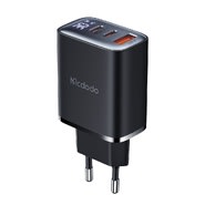 Stenski polnilec Mcdodo CH-2180 30W z 2x USB-C, 1x USB-A izhodom in digitalnim prikazovalnikom - črn