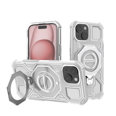 Hibridni ovitek "Carbon Shield Pro" za iPhone 15 - white transparent