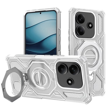 Hibridni ovitek "Carbon Shield Pro" za Xiaomi Redmi Note 14 5G - white transparent