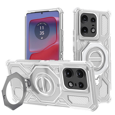 Hibridni ovitek "Carbon Shield Pro" za Motorola Edge 50 Pro - white transparent