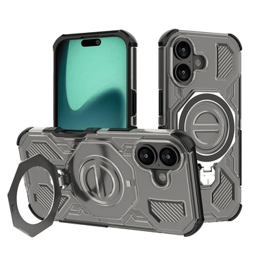 Hibridni ovitek "Carbon Shield Pro" za iPhone 16 - smoke black