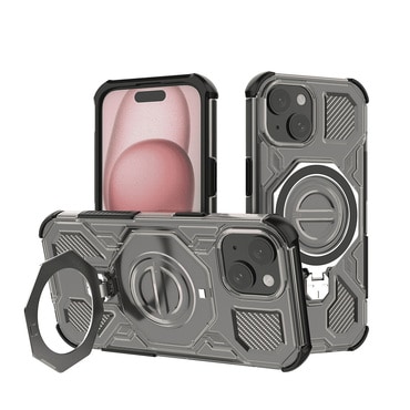 Hibridni ovitek "Carbon Shield Pro" za iPhone 15 - smoke black