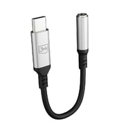USB-C v ženski audio 3.5 mm adapter 3mk z DAC čipom - siv