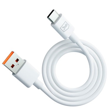 USB-A v USB-C polnilni in podatkovni kabel 3mk "Hyper Silicone" - 60W - 1.2m - bel