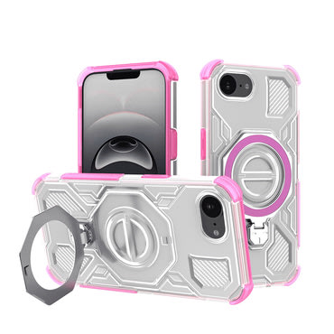 Hibridni ovitek "Carbon Shield Pro" za iPhone 16e - pink transparent