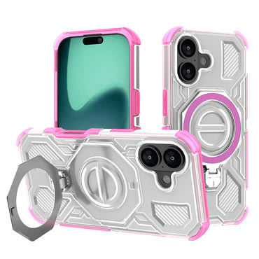 Hibridni ovitek "Carbon Shield Pro" za iPhone 17 - pink transparent