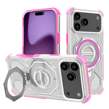 Hibridni ovitek "Carbon Shield Pro" za iPhone 17 Pro Max - pink transparent