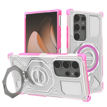 Hibridni ovitek "Carbon Shield Pro" za Samsung Galaxy S24 Ultra - pink transparent