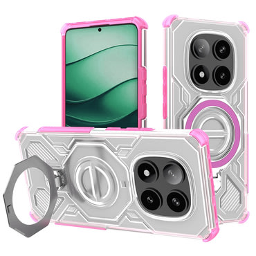 Hibridni ovitek "Carbon Shield Pro" za Xiaomi Redmi Note 14 Pro Plus 5G - pink transparent