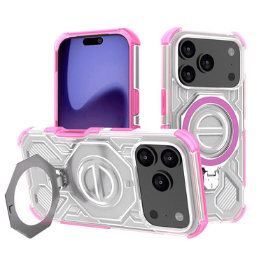 Hibridni ovitek "Carbon Shield Pro" za iPhone 17 Pro - pink transparent