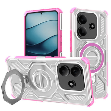 Hibridni ovitek "Carbon Shield Pro" za Xiaomi Redmi Note 14 5G - pink transparent