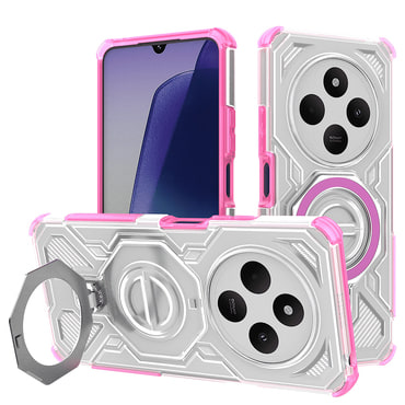 Hibridni ovitek "Carbon Shield Pro" za Xiaomi Redmi 14C / Poco C75 - pink transparent
