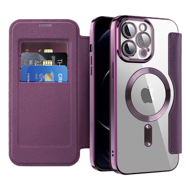 Etui "SmartMag Book" z Magsafe tehnologijo in RFID denarnico za iPhone 12 Pro Max - purple