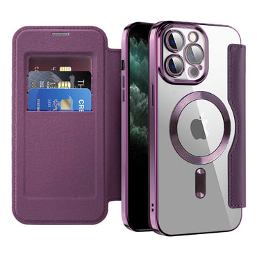 Etui "SmartMag Book" z Magsafe tehnologijo in RFID denarnico za iPhone 11 Pro Max - purple