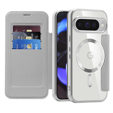 Etui "SmartMag Book" z Magsafe tehnologijo in RFID denarnico za Google Pixel 10 / 10 Pro - gray