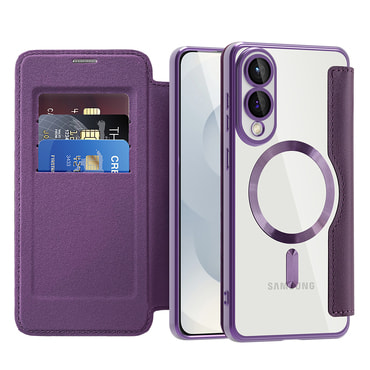 Etui "SmartMag Book" z Magsafe tehnologijo in RFID denarnico za Samsung Galaxy S25 Edge - purple