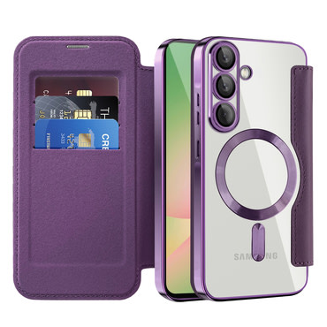 Etui "SmartMag Book" z Magsafe tehnologijo in RFID denarnico za Samsung Galaxy A56 - purple