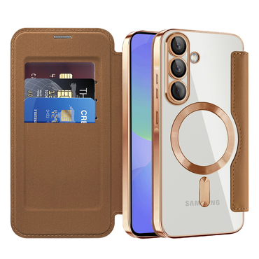 Etui "SmartMag Book" z Magsafe tehnologijo in RFID denarnico za Samsung Galaxy A36 - brown