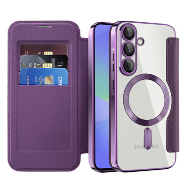 Etui "SmartMag Book" z Magsafe tehnologijo in RFID denarnico za Samsung Galaxy A36 - purple