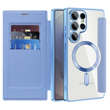 Etui "SmartMag Book" z Magsafe tehnologijo in RFID denarnico za Samsung Galaxy S25 Ultra - light blue