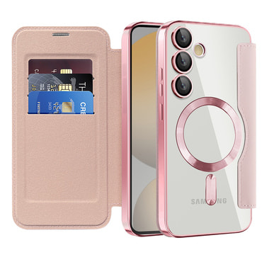 Etui "SmartMag Book" z Magsafe tehnologijo in RFID denarnico za Samsung Galaxy S24 FE - pink