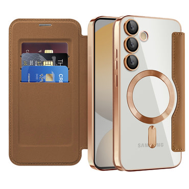 Etui "SmartMag Book" z Magsafe tehnologijo in RFID denarnico za Samsung Galaxy S24 FE - brown