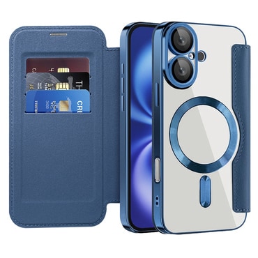 Etui "SmartMag Book" z Magsafe tehnologijo in RFID denarnico za iPhone 16 - blue