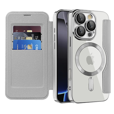 Etui "SmartMag Book" z Magsafe tehnologijo in RFID denarnico za iPhone 16 Pro - gray