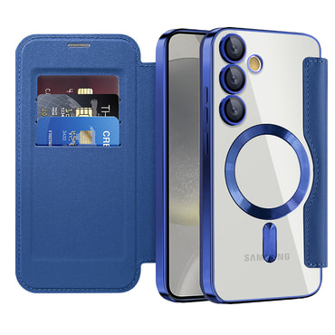 Etui "SmartMag Book" z Magsafe tehnologijo in RFID denarnico za Samsung Galaxy S24 Plus - blue