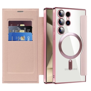 Etui "SmartMag Book" z Magsafe tehnologijo in RFID denarnico za Samsung Galaxy S24 Ultra - pink