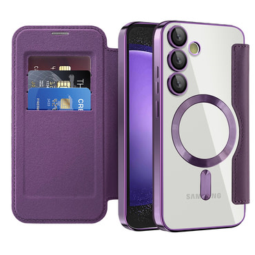 Etui "SmartMag Book" z Magsafe tehnologijo in RFID denarnico za Samsung Galaxy S23 FE - purple