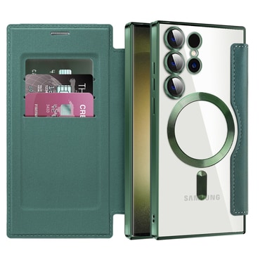 Etui "SmartMag Book" z Magsafe tehnologijo in RFID denarnico za Samsung Galaxy S23 Ultra - green