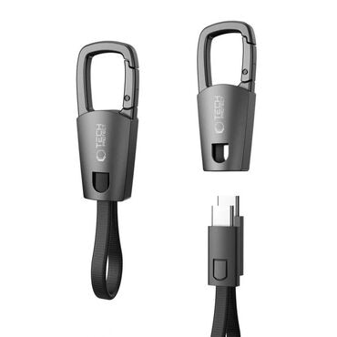 USB-C v USB-C polnilni in podatkovni kabel PD 60W in obesek za ključe Tech-Protect "Ultraboost DNA" - 17cm - siv