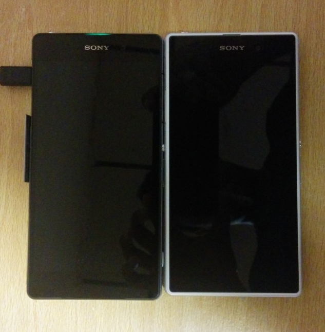 Sony Sirius na levi v primerjavi z Sony Xperia Z1 na desni.
